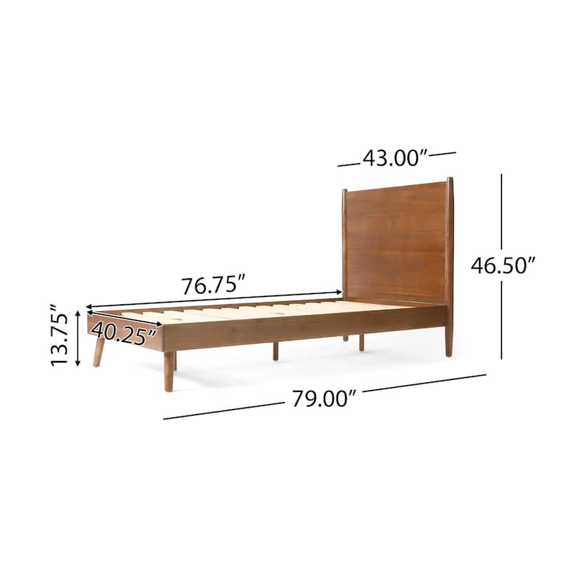 Christopher Knight Home - Cohron Mid-Century Solid Wood Full Platform Bed with Sleek Splayed Legs