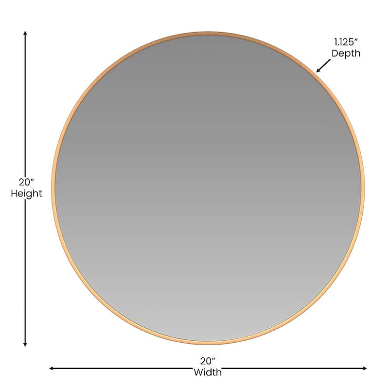 Accent Wall Mount Mirror with Aluminum Frame - Round Wall Mirror