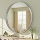 preview thumbnail 21 of 61, Round Tempered Glass and Metal Framed French Cleat Mounted Wall Bathroom / Vanity Mirror 48" x 48" - Silver