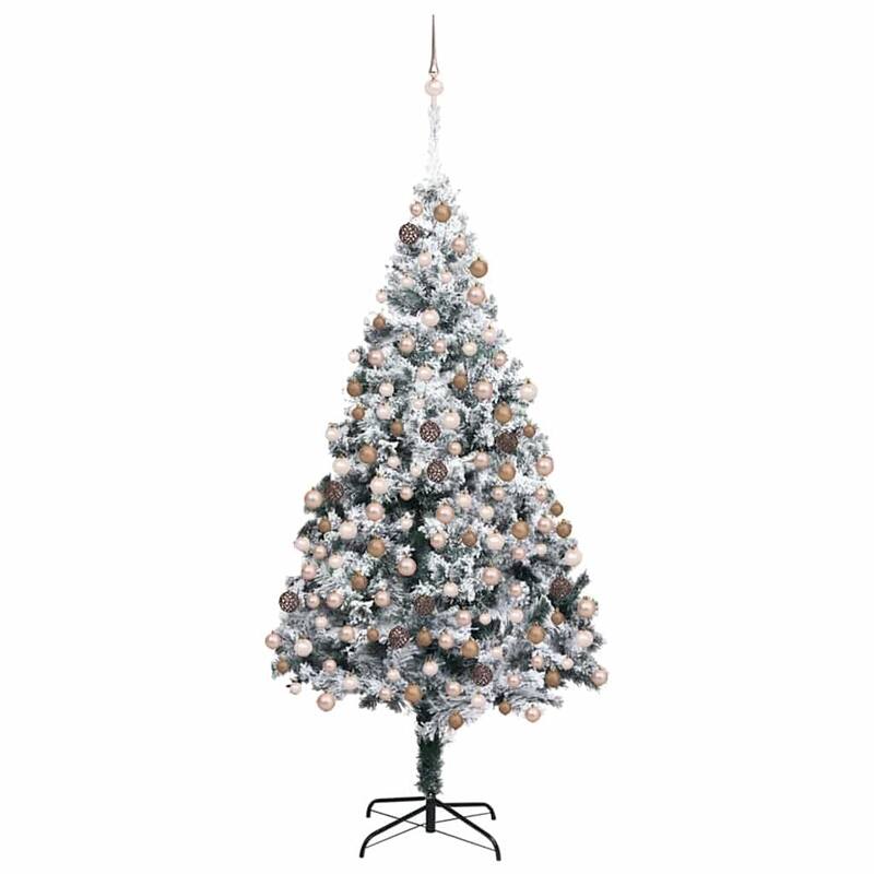 vidaXL Christmas Tree with 300 LEDs Green 6 x 4 ft Plastic and metal - 70.9