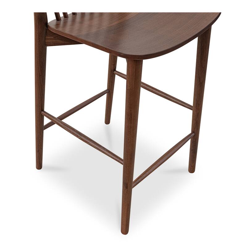 NADAAL STUDIOS Briar Counter Stool, Solid Walnut Frame, Natural Walnut