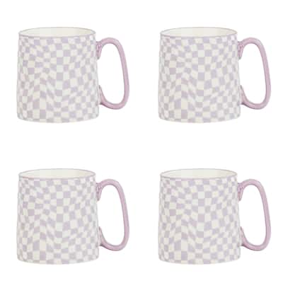 10 Strawberry Street Bella Abstract Elegance Mugs, Set of 4
