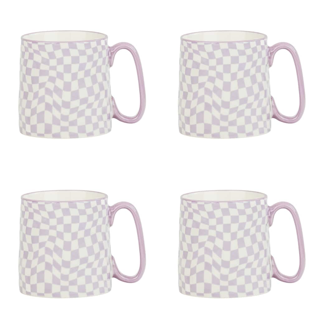 10 Strawberry Street Bella Abstract Elegance Mugs, Set of 4
