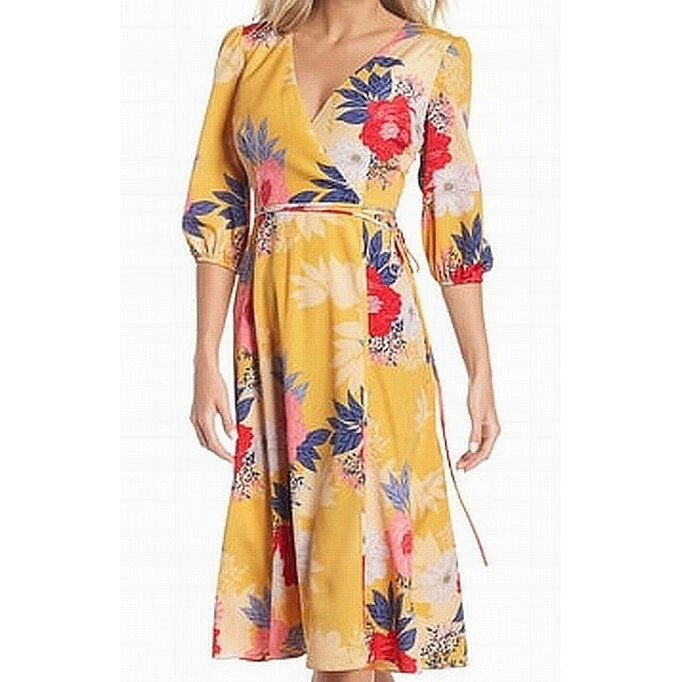 eliza j yellow floral dress