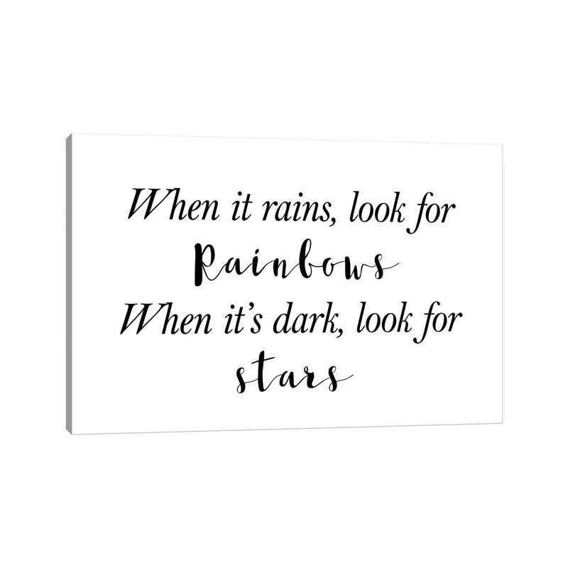 iCanvas "When It Rains Look For Rainbows" by Pixy Paper Canvas Print