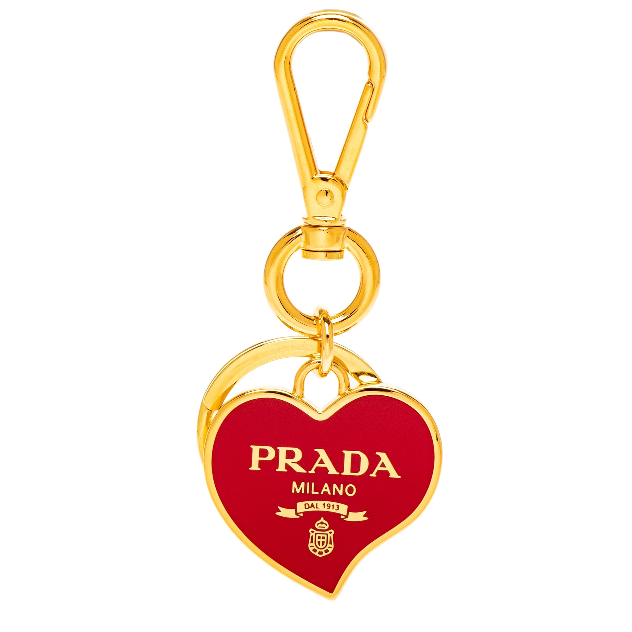 Prada Logo Heart Keyring - Overstock - 43272094