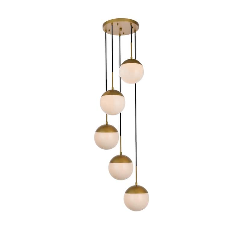 5-Light 18 inch Pendant with Frosted White Glass