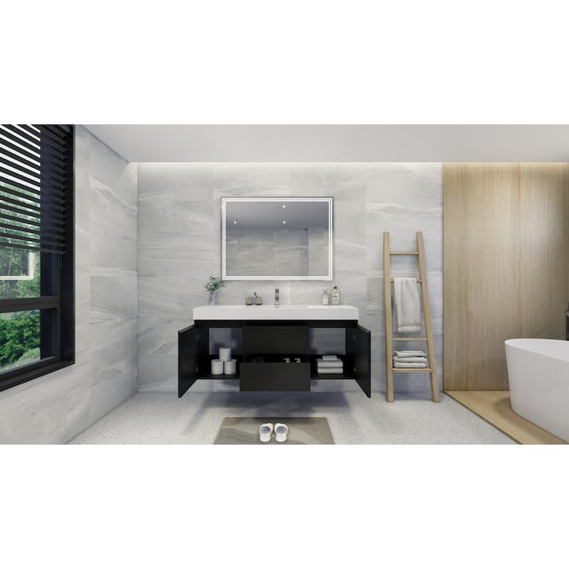 Baillie 60'' Wall-Mounted Vanity with Single Reinforced Acrylic Sink