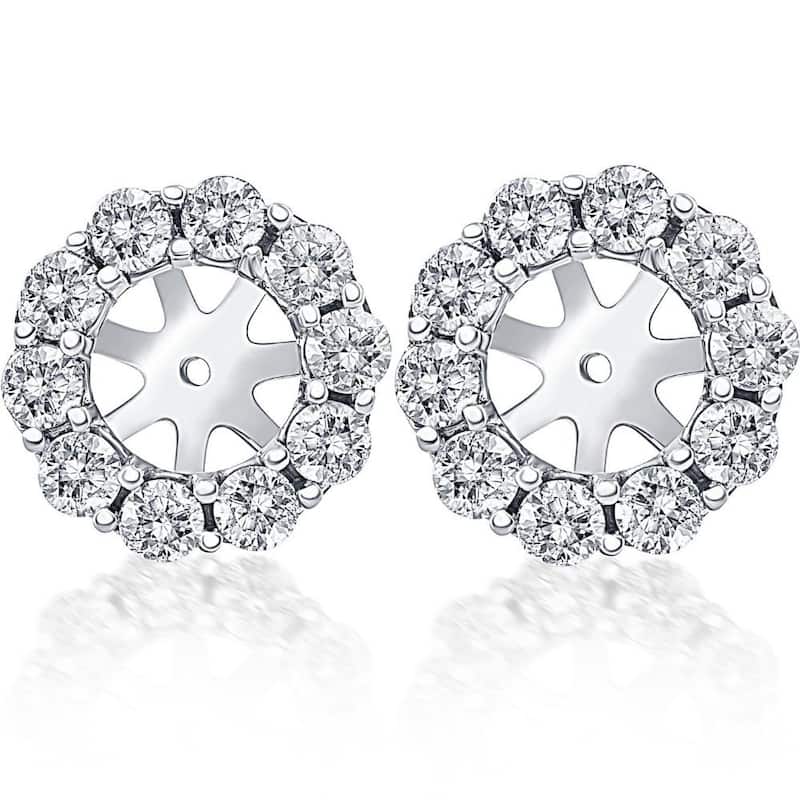 Bliss Diamond White Gold 1/2ct. Diamond Earring Jackets (up to 6mm)