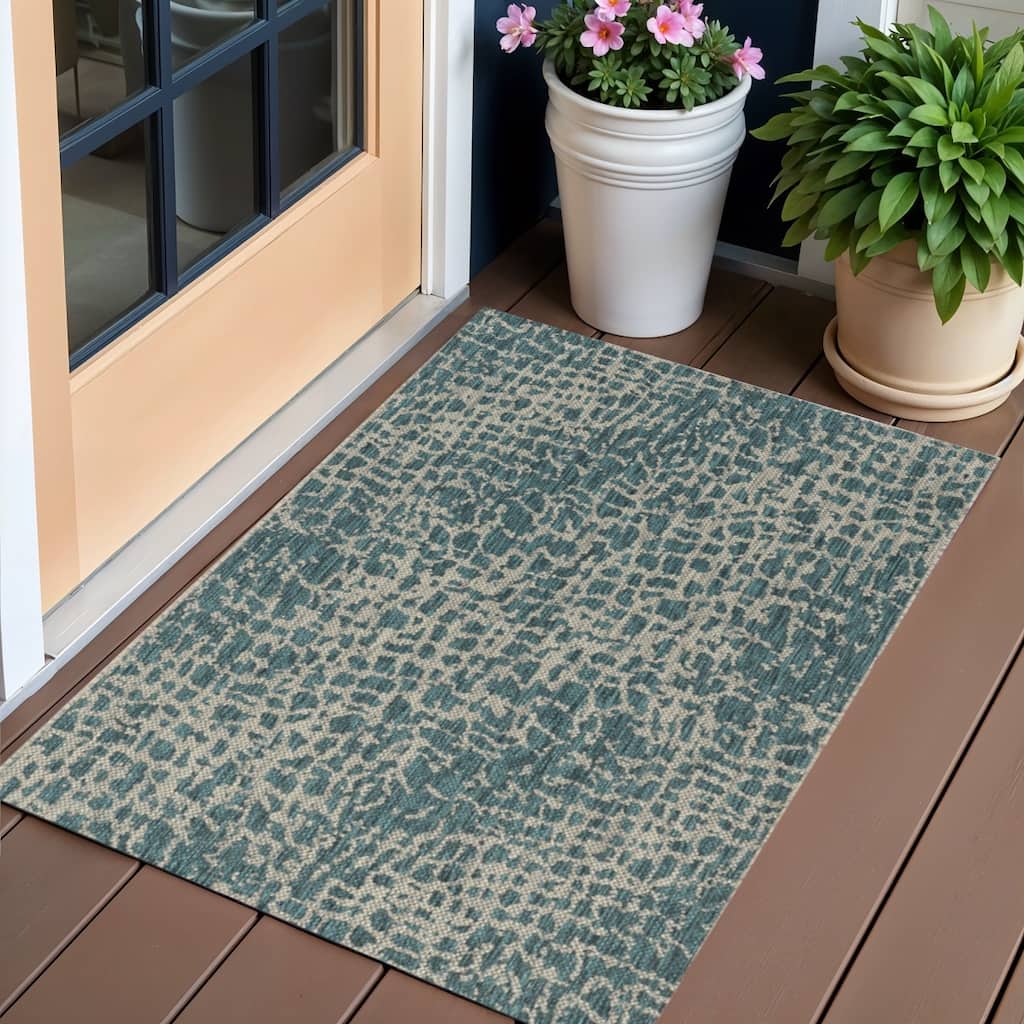 Alfiso Modern Art-Inspired Weather Resistant Modern Chic Outdoor Rug