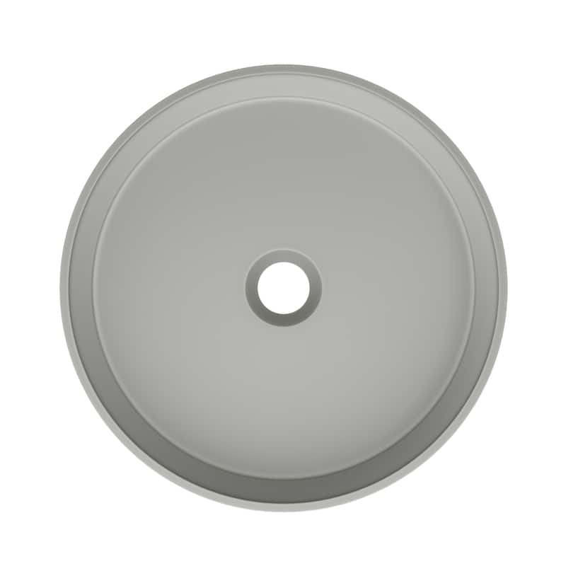 Lisse 14.5” Round Concrete Vessel Bathroom Sink in Dark Grey