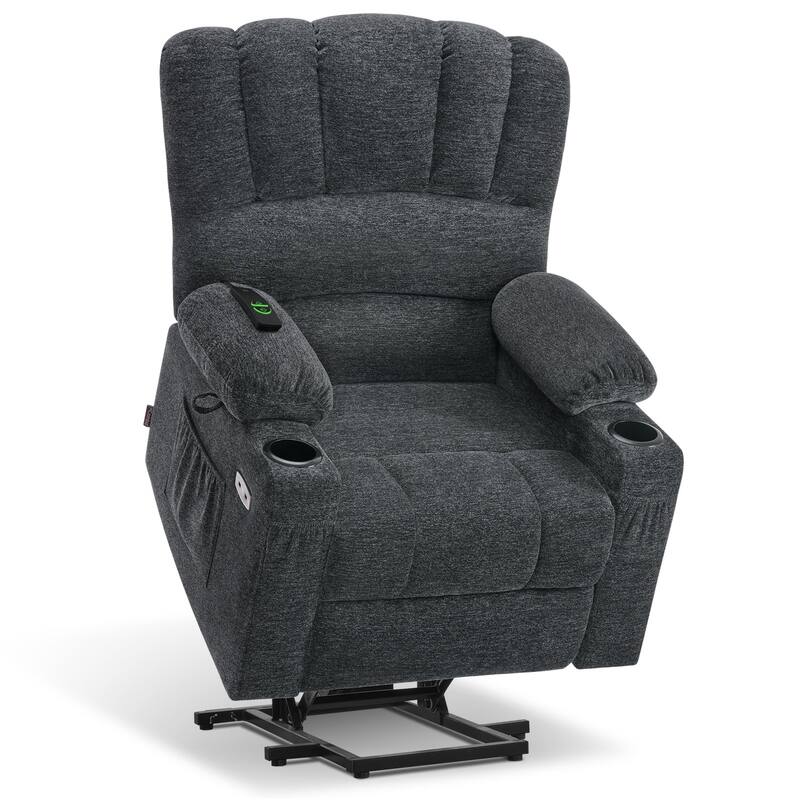 MCombo Power Lift Recliner Chair, Massage and Heat for Elderly, Extended Footrest,Cup Holders, USB Ports 7095