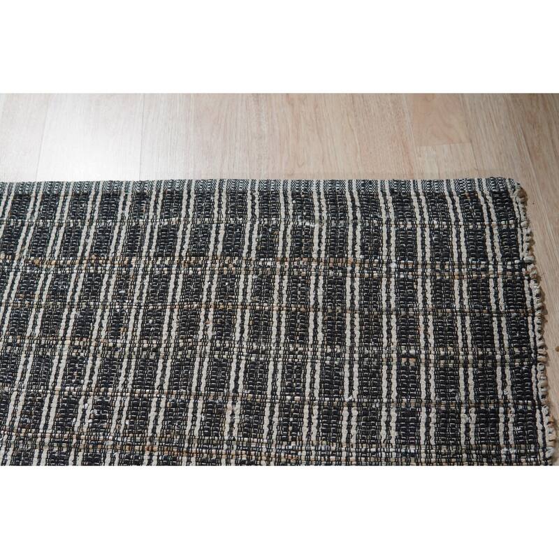 Hand-Knotted Wool Handloom Flatweave Durrie Rug, 6' x 9', Blue Area Rug, Elegant Soft Texture for Living Rooms - L