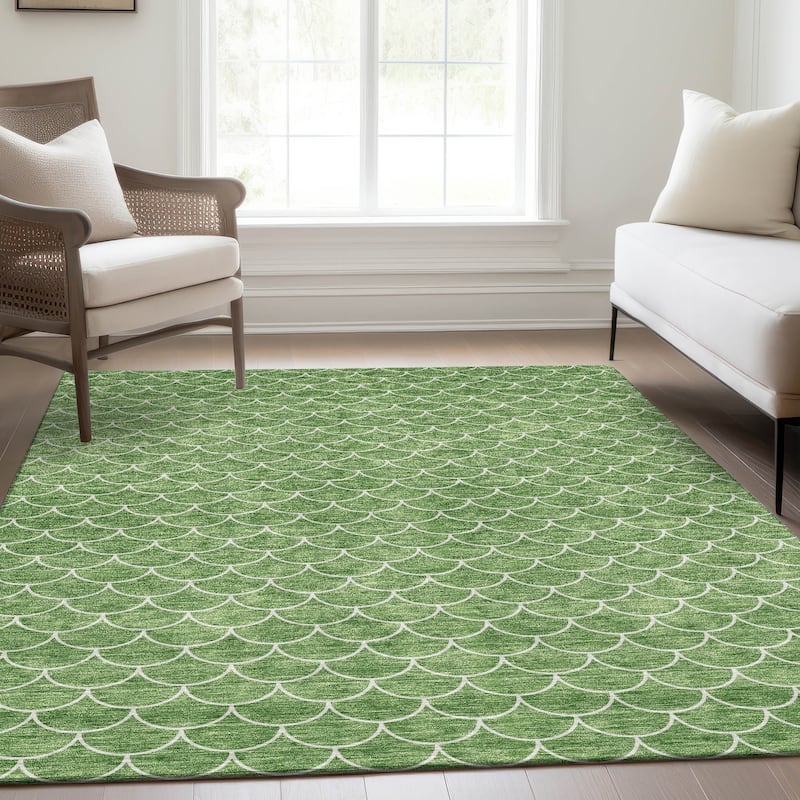 Premium Washable Super Soft Geo Scallops Mayfield Rug