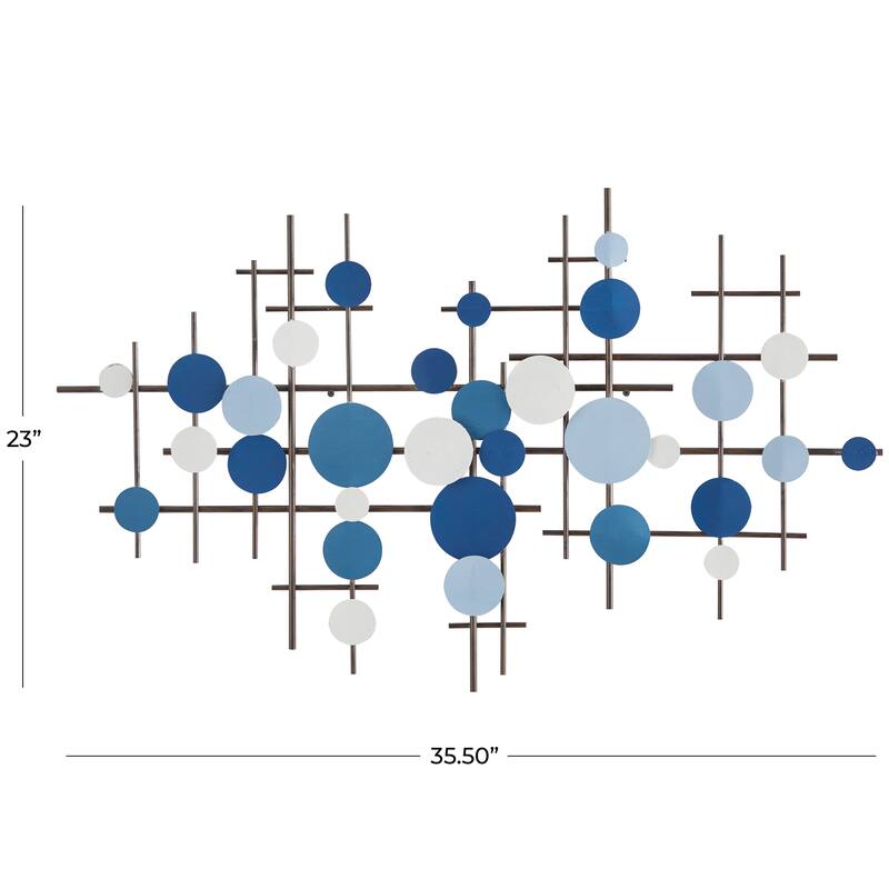 CosmoLiving by Cosmopolitan Blue Metal Overlapping Geometric Wall Decor