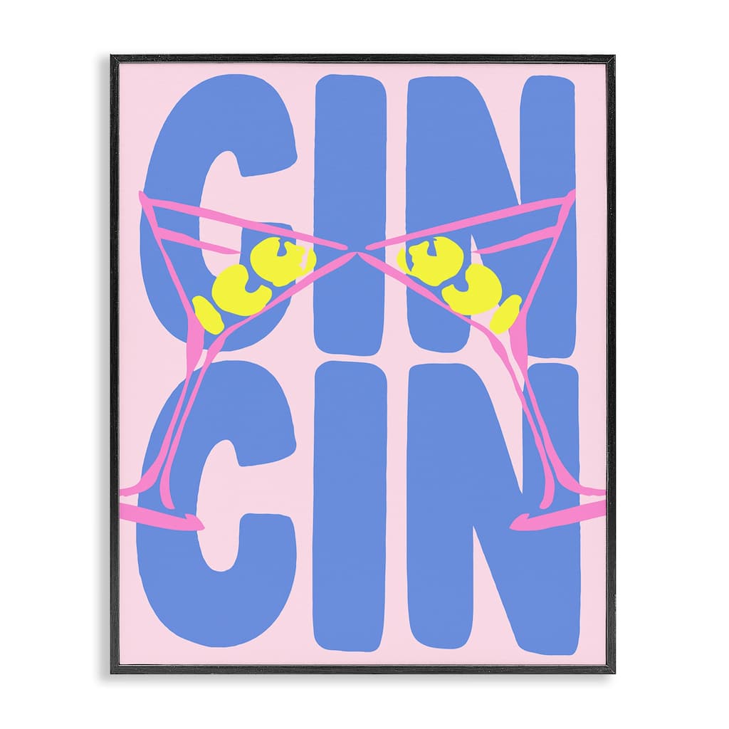 Stupell Pastel Cin Cin Cheers Framed Giclee Art Design By House of Lulu
