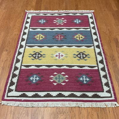 HERAT ORIENTAL Handmade Wool Kilim - 4'6" x 6'6"