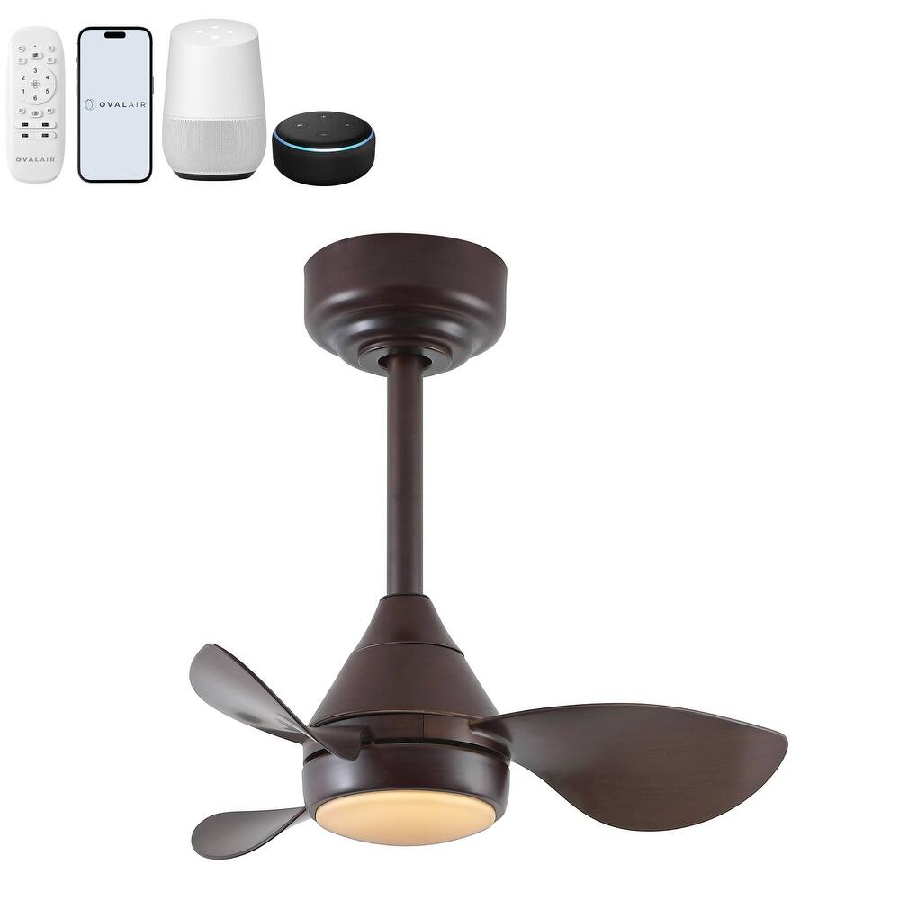 JONATHAN Y 22" Smart LED Ceiling Fan, 6-Speed, Dimmable, App & Remote Control