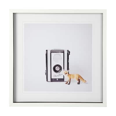 Fox & Vintage Camera Framed Art Print