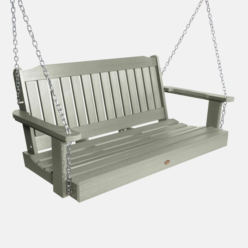 Highwood Lehigh 4-Foot Eco-friendly Synthetic Wood Porch Swing - Eucalyptus