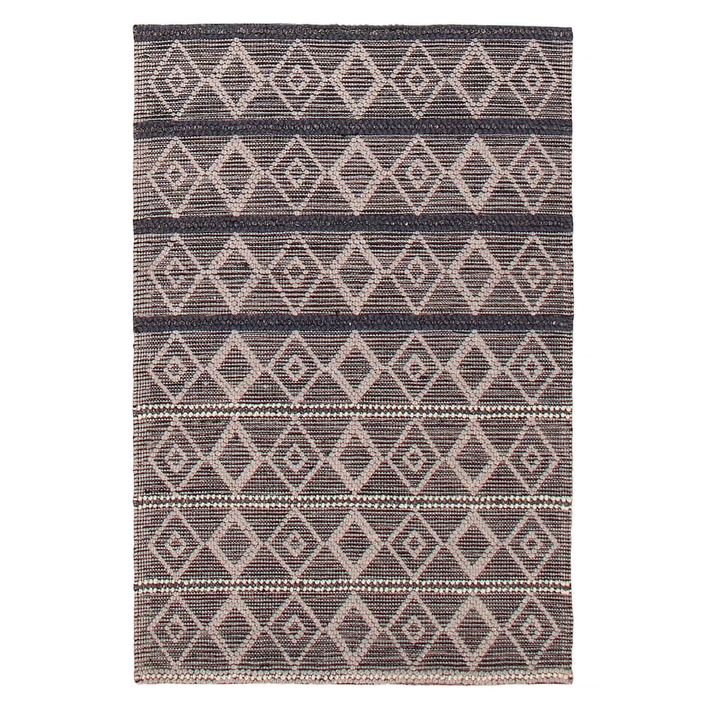 ECARPETGALLERY Braid weave Sienna Grey Wool Rug - 4'0 x 6'0