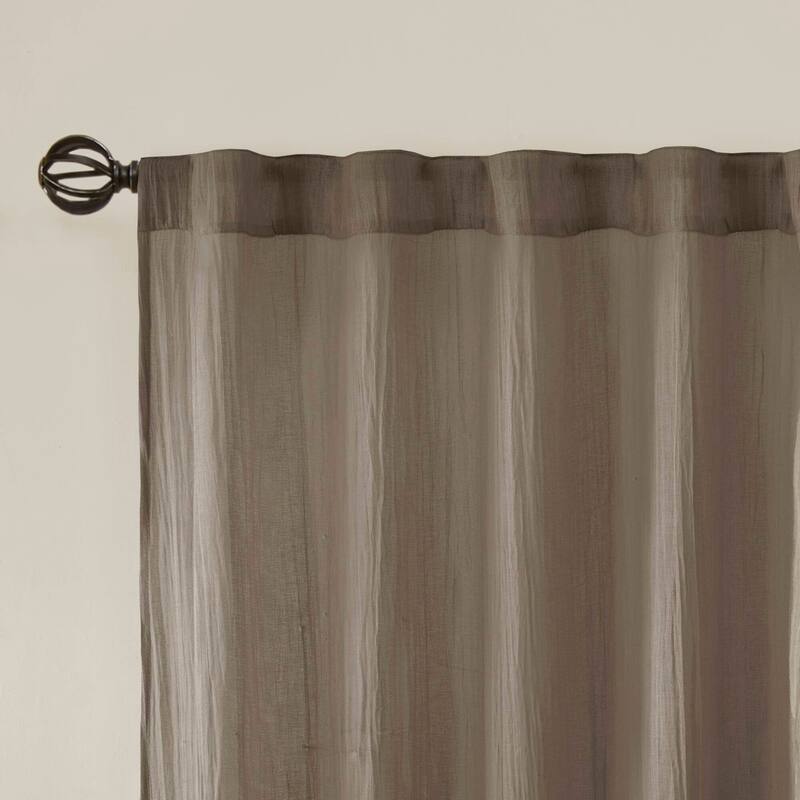 Madison Park Kaylee Solid Crushed Sheer Window Curtain Pair