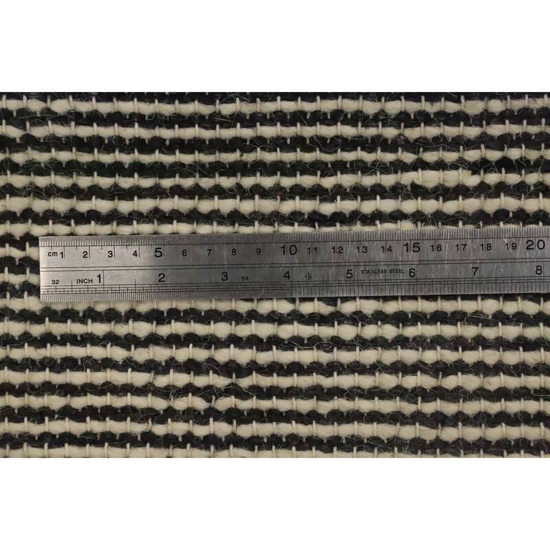 Hand Knotted Oriental 100% Wool Carpet Modern Geometric Greys & Charcoal Modern Gotti Design Area Rug - 3' 1'' X 2' 0''