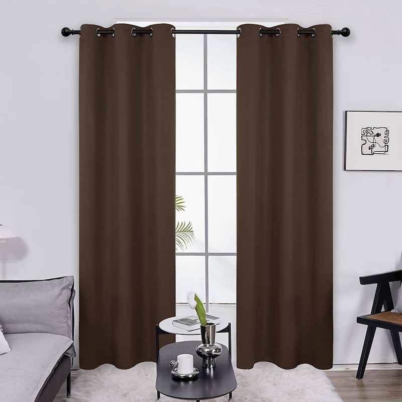 Deconovo Solid 42 Width Curtain Panel (1 Panel) - 42x95 Inch - Brown