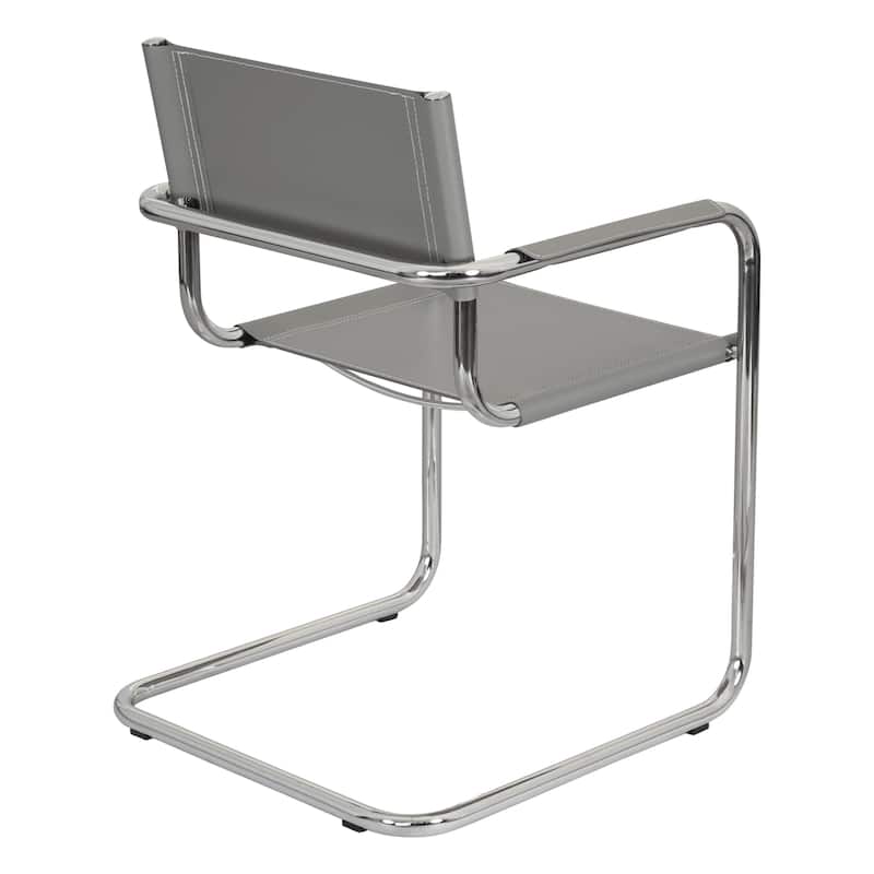 Breuer Chair Company Mart Stam Cantilever Armchair Arm Chair w/ Chrome Frame (Various Bonded Leather Colors)