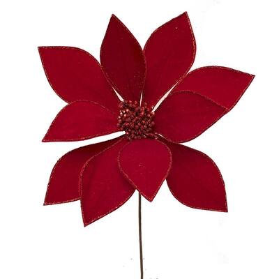 Valentina Poinsettia Stem Artificial Flower - Red