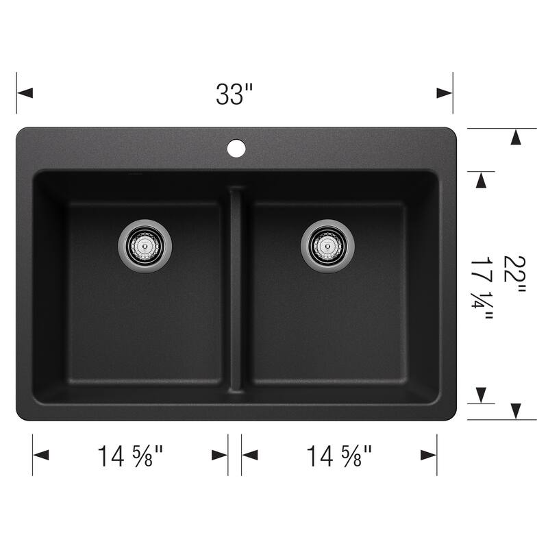 Blanco 443205 Liven 33" Drop-In/Undermount 50/50 Double Basin