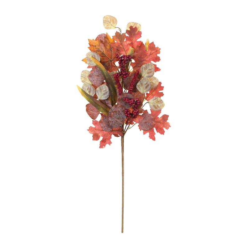 Set of 2 Mixed Foliage Artificial Fall Harvest Stems 28"