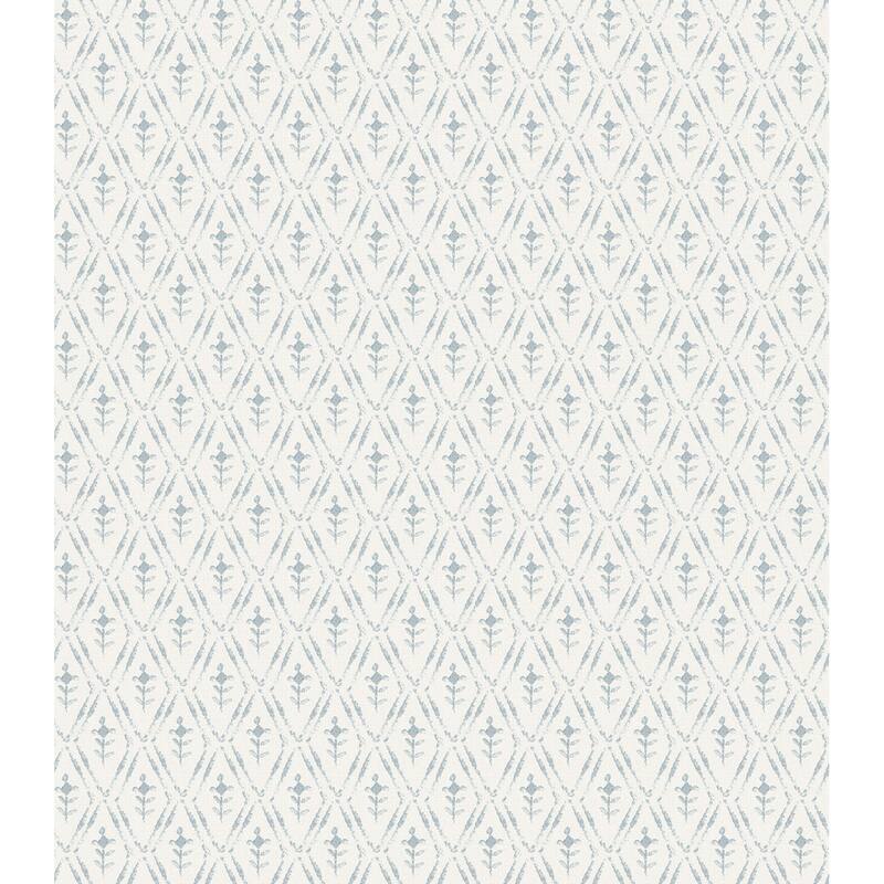 Chris Loves Julia x A-Street Prints Tillie Blue Diamond Floral Wallpaper
