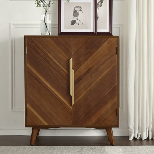 slide 2 of 7, Art Leon Handcrafted Wood Sideboard with 2 Doors Walnut Brown