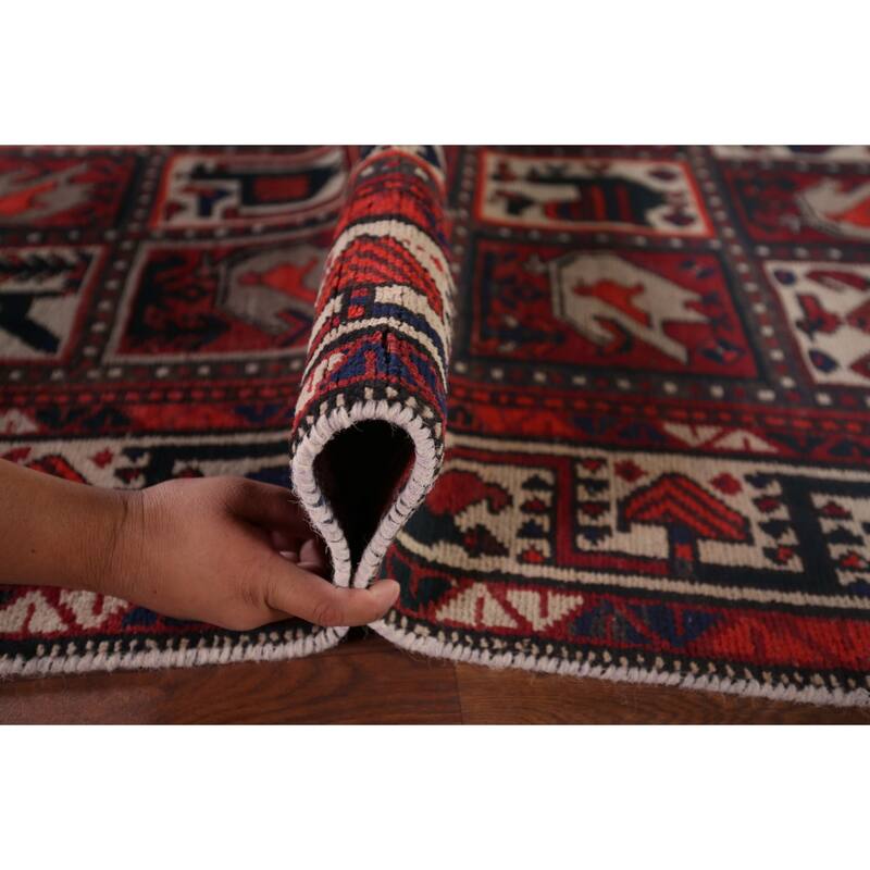 Handmade Garden Design Tribal Bakhtiari Persian Vintage Wool Carpet - 5'3"x 10'0"