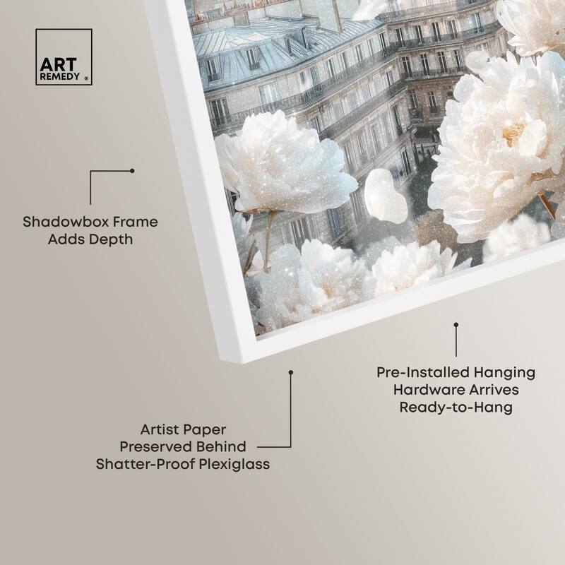 Peonies Over Paris Shadowbox by Art Remedy