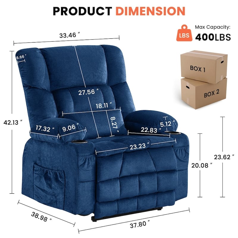 Dual Motor Large Power Lift Recliner Chair with Knead the Waist and Heat