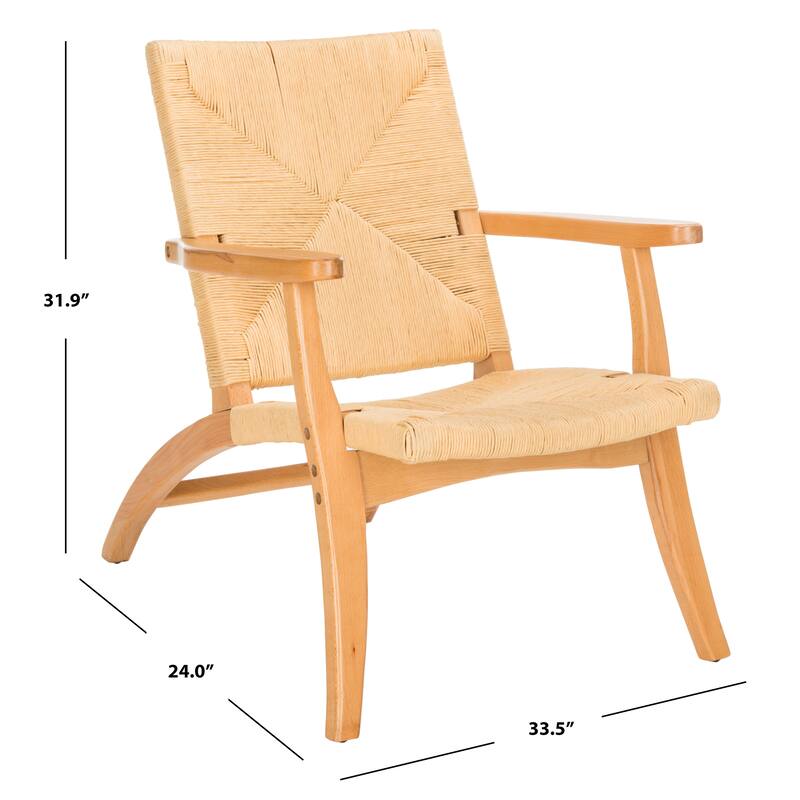 SAFAVIEH Takeyuki Natural Accent Chair - 33.5" x 24" x 31.9" - 33Wx24Dx32H