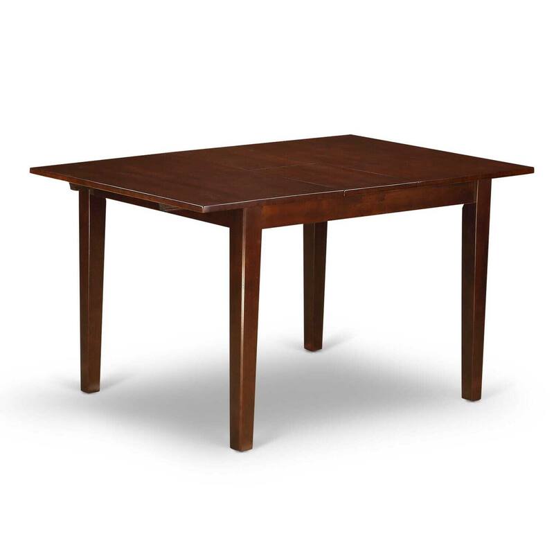HomeStock 3-Piece Mahogany Finish Rectangular Solid Wood Top with Butterfly Leaf Dining Table Set