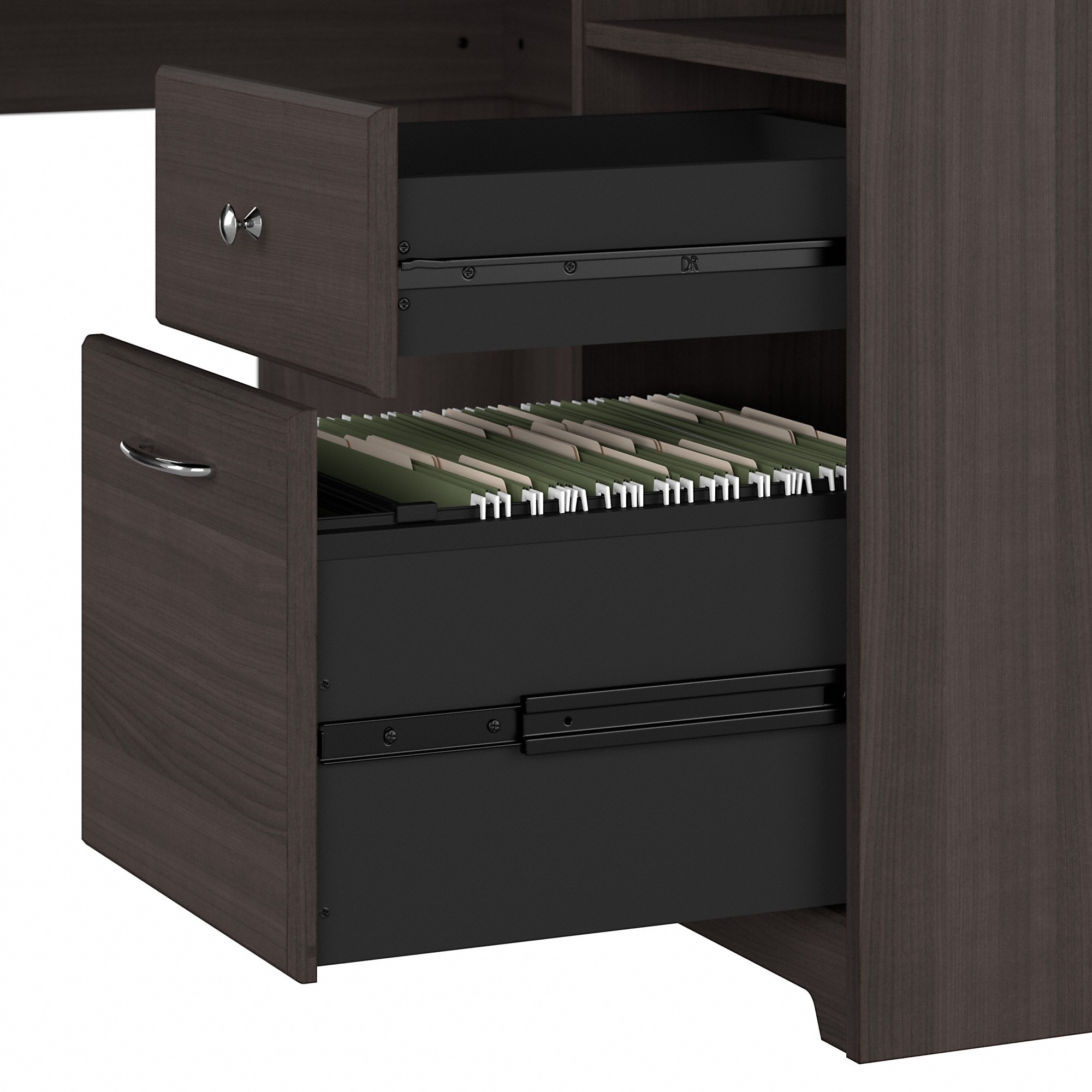 Bush furniture cabot l shaped desk with hutch in heather gray deals
