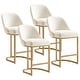 preview thumbnail 11 of 81, Leick Home Upholstered Barrelback Counter Stool with Metal Base