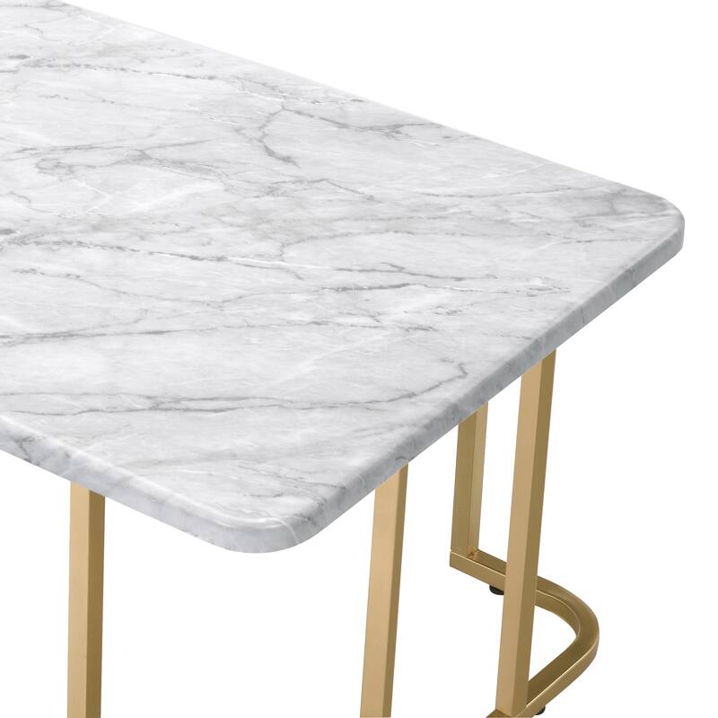 Deeanne Contemporary 47-inch Faux Marble Top 2-Piece Coffee Table Set by Furniture of America