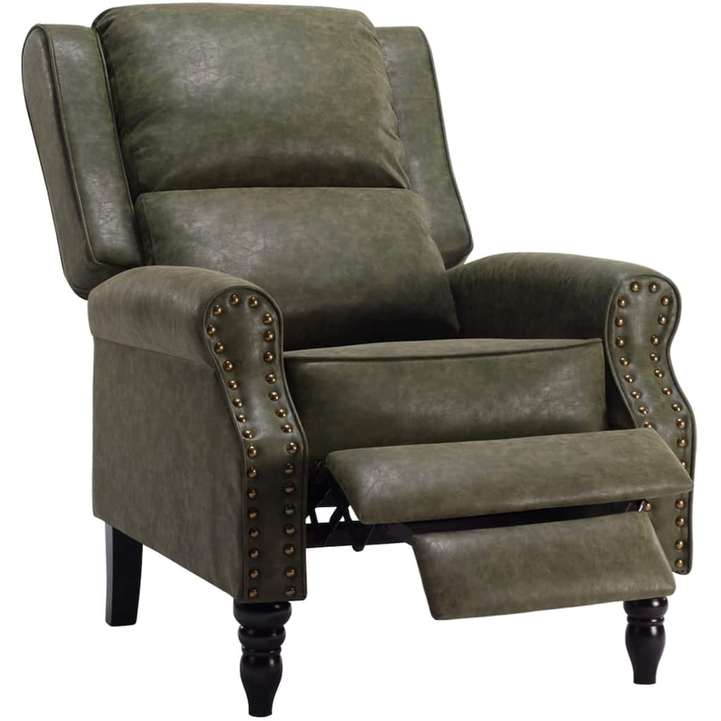 Faux Leather Pushback Recliner Chair for Living Room Bedroom