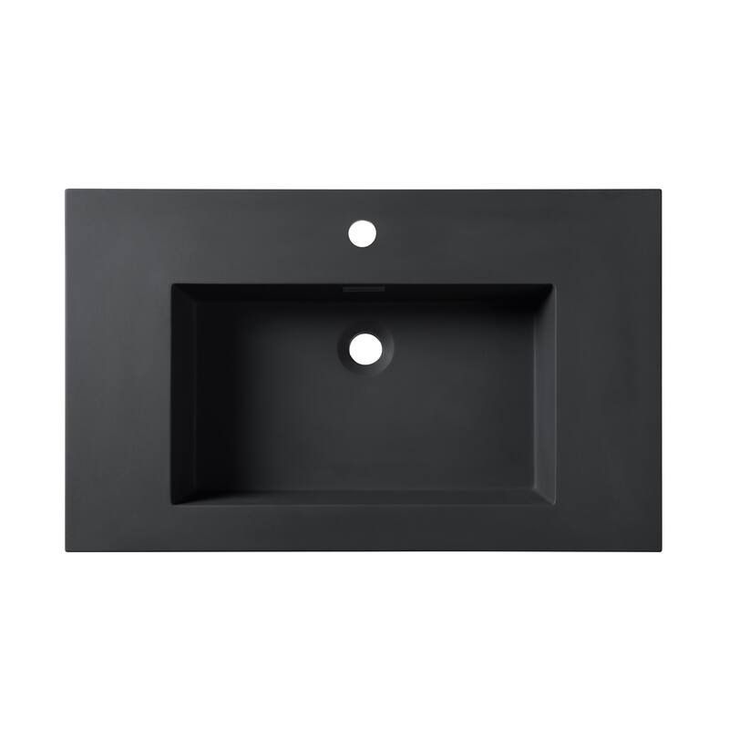 Dowell 18" FTB Resin Bathroom Vanity Basin - 30Wx18Dx6H - Black