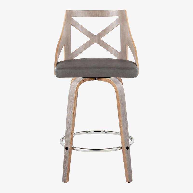 The Gray Barn Charlotte 26" Fixed-Height Counter Stool with Bent Wood Legs (Set of 2)