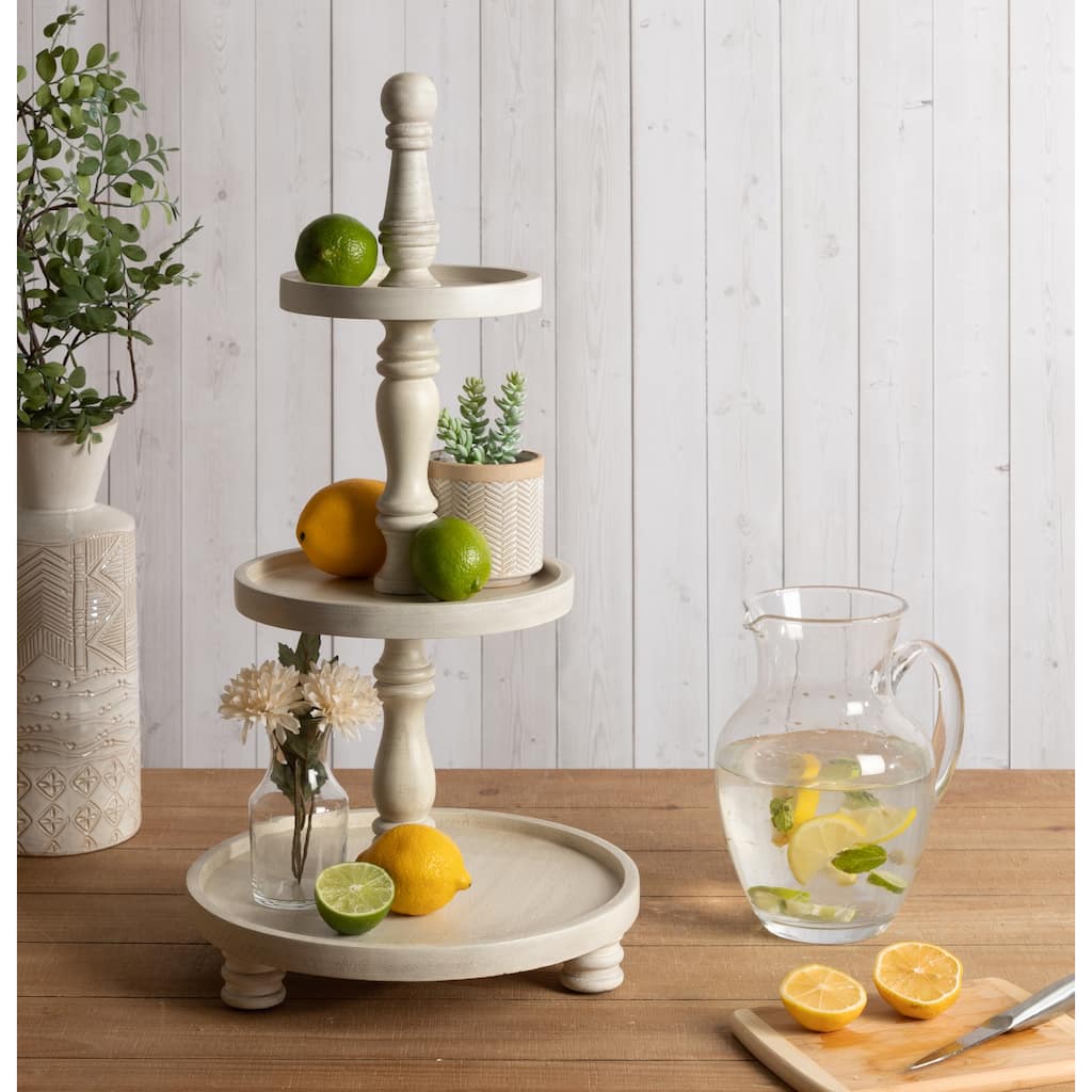 Kate and Laurel Downing Three Tiered Tray - 12x12x24