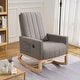 preview thumbnail 5 of 34, VECELO Upholstered Rocking Chair Padded Seat with Pocket and USB Port, Rocking Chair Nursery Rocker Grey