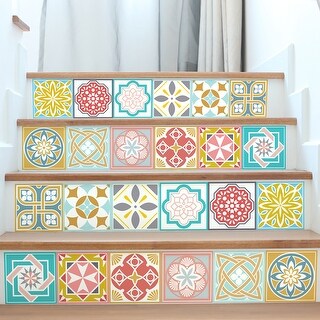 maison decoration d interieur 24 pcs 15 cm x 15 cm 6 malia colore carreaux mix wall stickers decal classic