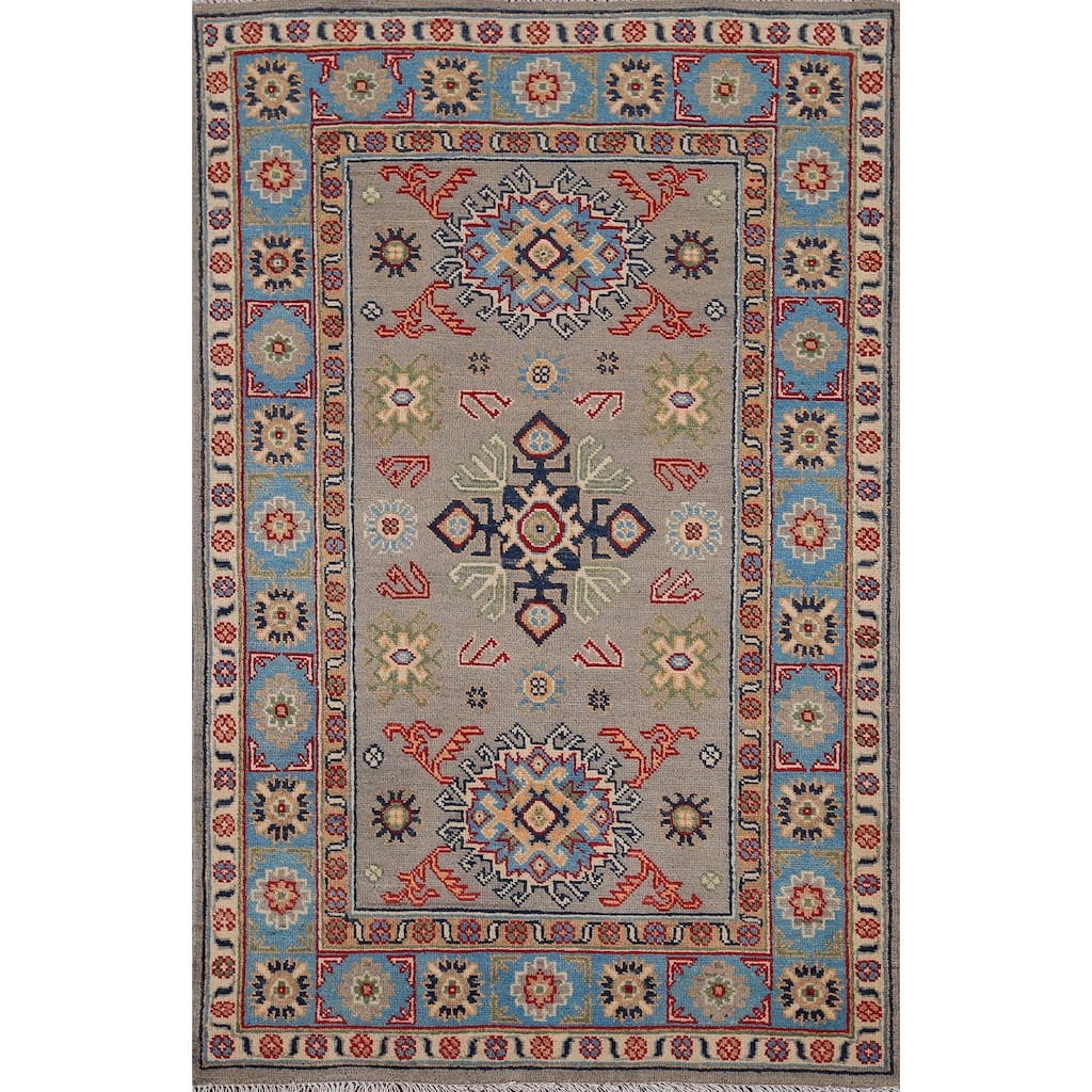 Kazak Oriental Foyer Rug Handmade Wool Carpet - 3'3" x 4'10"