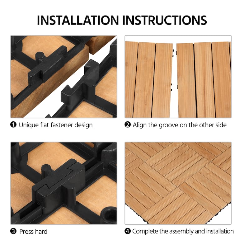 Yaheetech 27pcs 12"x12" Tiles for Patio Garden for Indoor & Outdoor